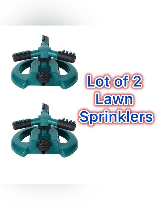 Other - New 360° Rotating Lawn Sprinklers 3 Arm Adjustable Garden Sprayers LOT OF 2